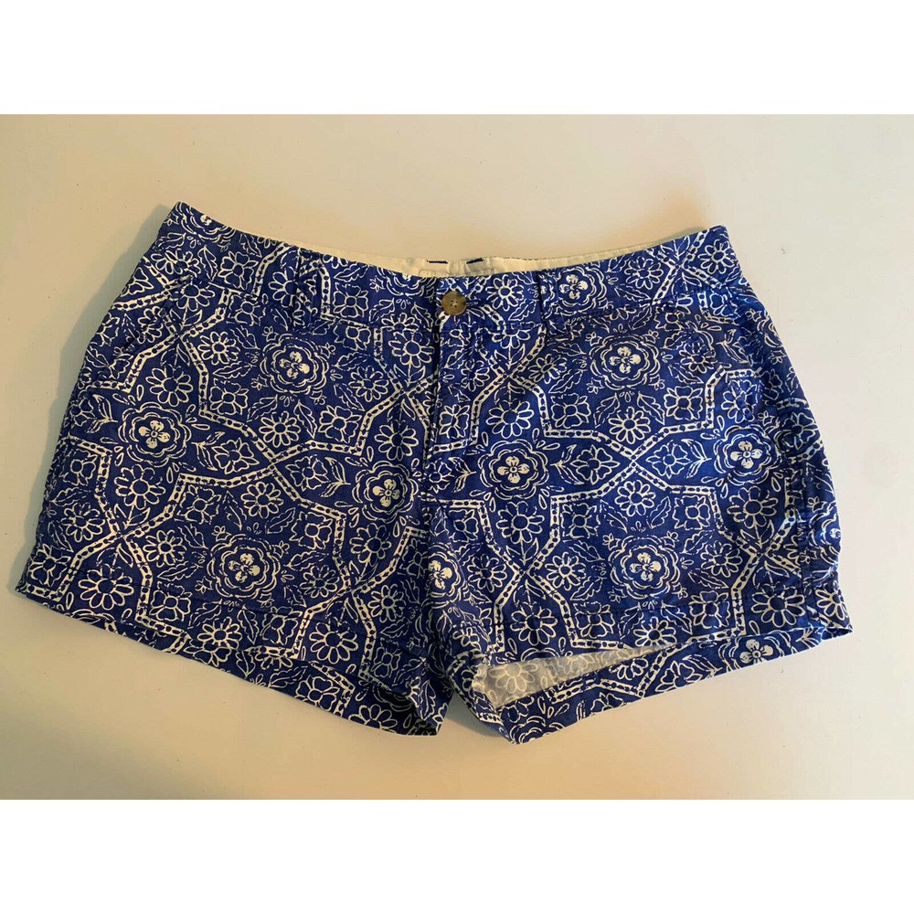 OLD NAVY Women’s Blue White Floral Print Pocket Shorts Size 8